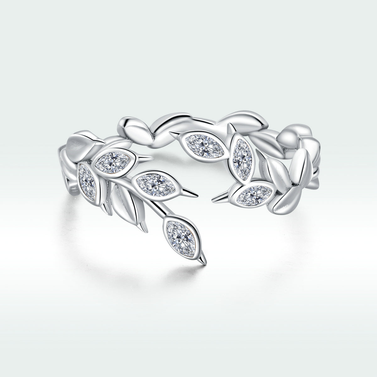 S925 Sterling Silver Ring with Pavé Setting and CZ  DestGlow