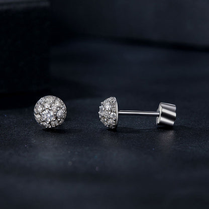 925 Sterling Silver White Gold Plated Moissanite Earrings Size 10mm for Women  DestGlow
