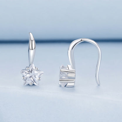 925 Sterling Silver Earrings with Pave Setting CZ 12*5mm for Women  DestGlow