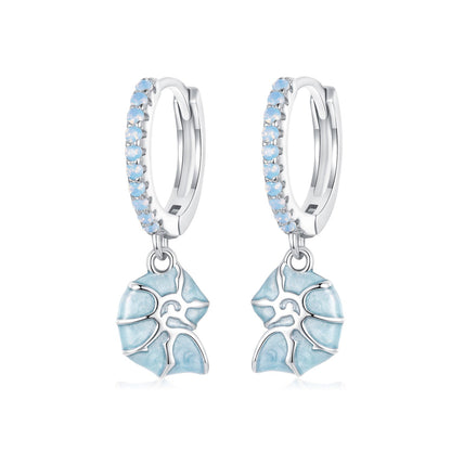 925 Sterling Silver Earrings with Nano Opal Stone and Enamel - 22x8mm  DestGlow