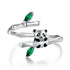 925 Sterling Silver Enamel White Gold Pave Set CZ Ring  DestGlow