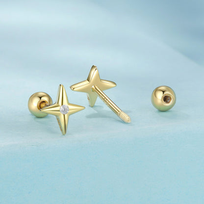 925 Sterling Silver Pavé CZ Gold Plated Earrings  DestGlow