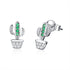 925 Sterling Silver Earrings with CZ - 1.0*0.6cm, Plated Platinum, Pavé Setting for Women  DestGlow