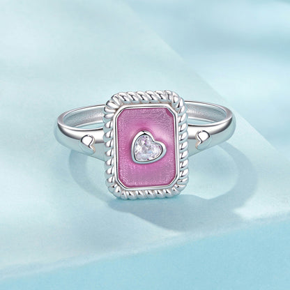 925 Sterling Silver Enamel Pavé Setting CZ Pendant 1.3x1.0cm for Women  DestGlow