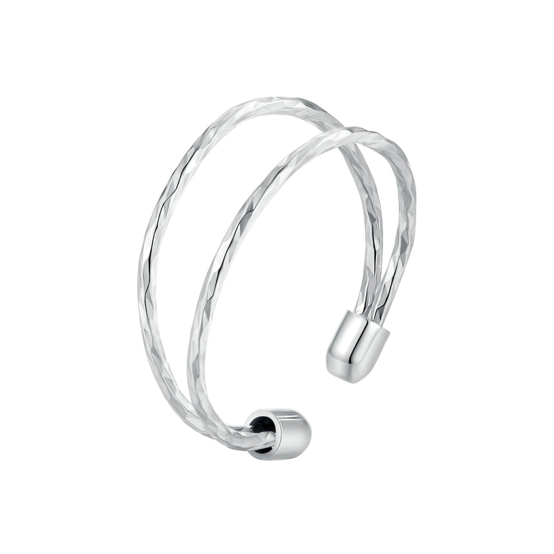 925 Sterling Silver &amp; White Gold Plated Ring for Women - Stylish Width 2.3-6.3mm  DestGlow