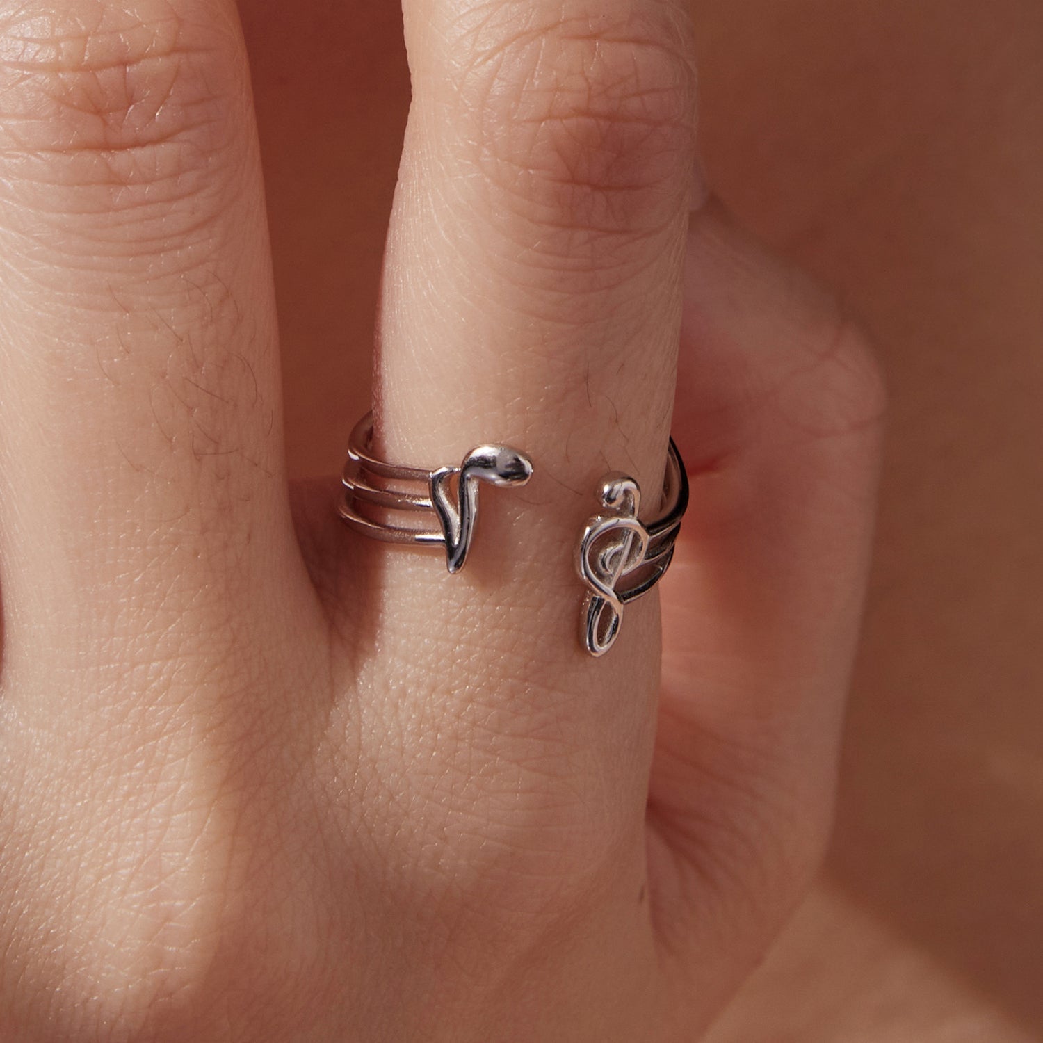925 Sterling Silver Plated White Gold Adjustable Ring for Women  DestGlow