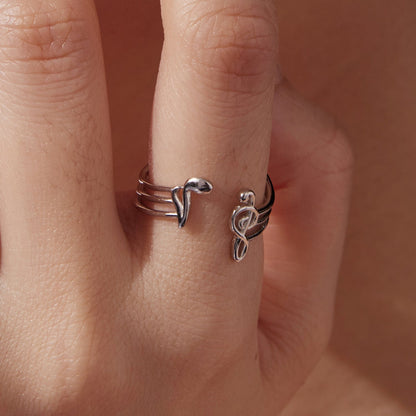 925 Sterling Silver Plated White Gold Adjustable Ring for Women  DestGlow