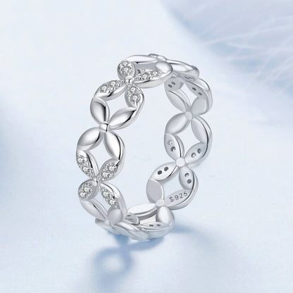 925 Sterling Silver White Gold Plated 0.6cm Ring Size 6 for Women  DestGlow