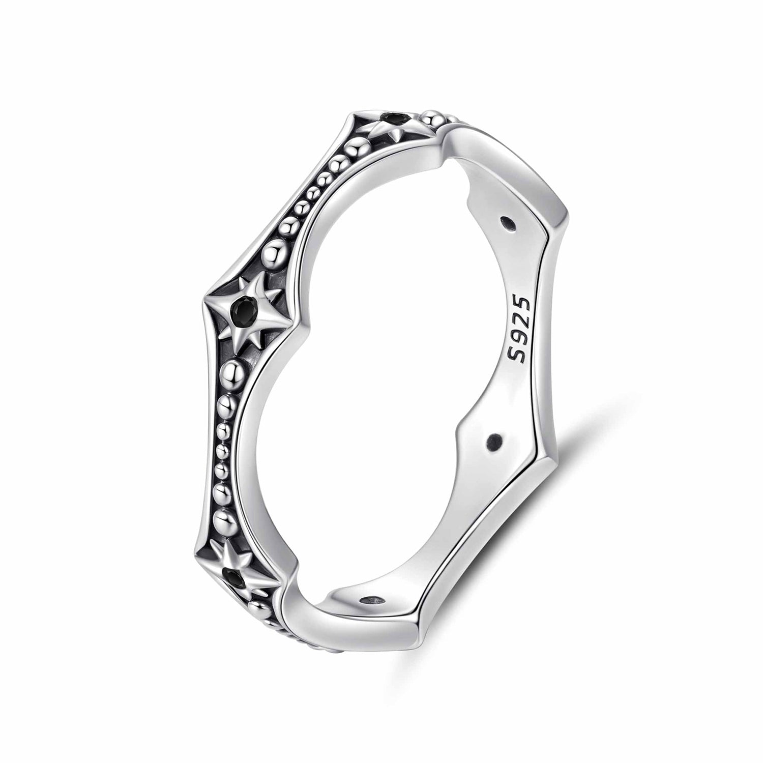 925 Sterling Silver Ring with Pavé Setting CZ, Size 6.0  DestGlow