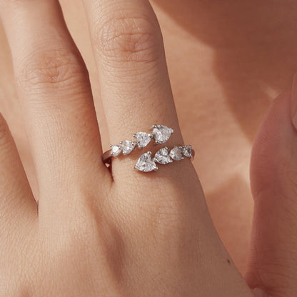 925 Sterling Silver White Gold Plated Pavé Setting Rings for Women  DestGlow