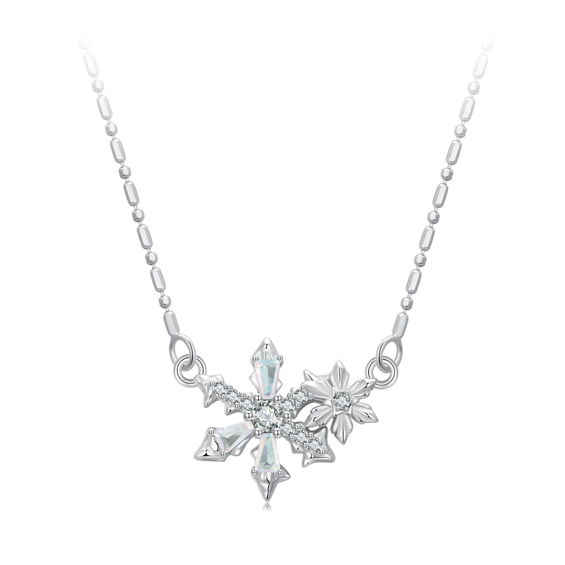 925 Sterling Silver  Necklace with CZ and Glass Pendant for Women  DestGlow