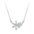925 Sterling Silver  Necklace with CZ and Glass Pendant for Women  DestGlow