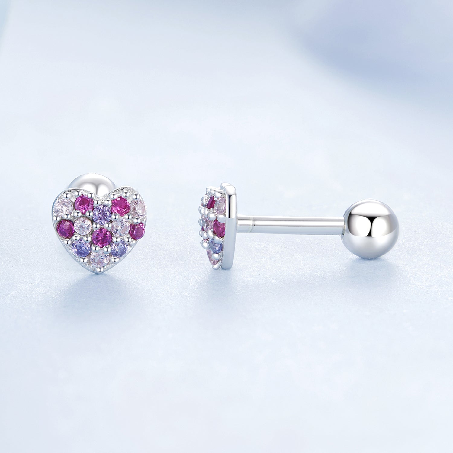 925 Sterling Silver Earrings with Pavé Setting CZ in White Gold for Women  DestGlow