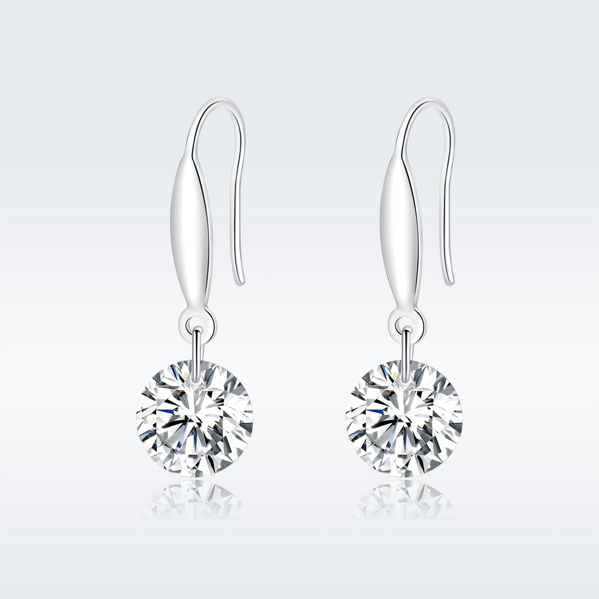 S925 Sterling Silver Earrings 2.6x0.8cm Plated Platinum with Pavé Setting CZ for Women  DestGlow