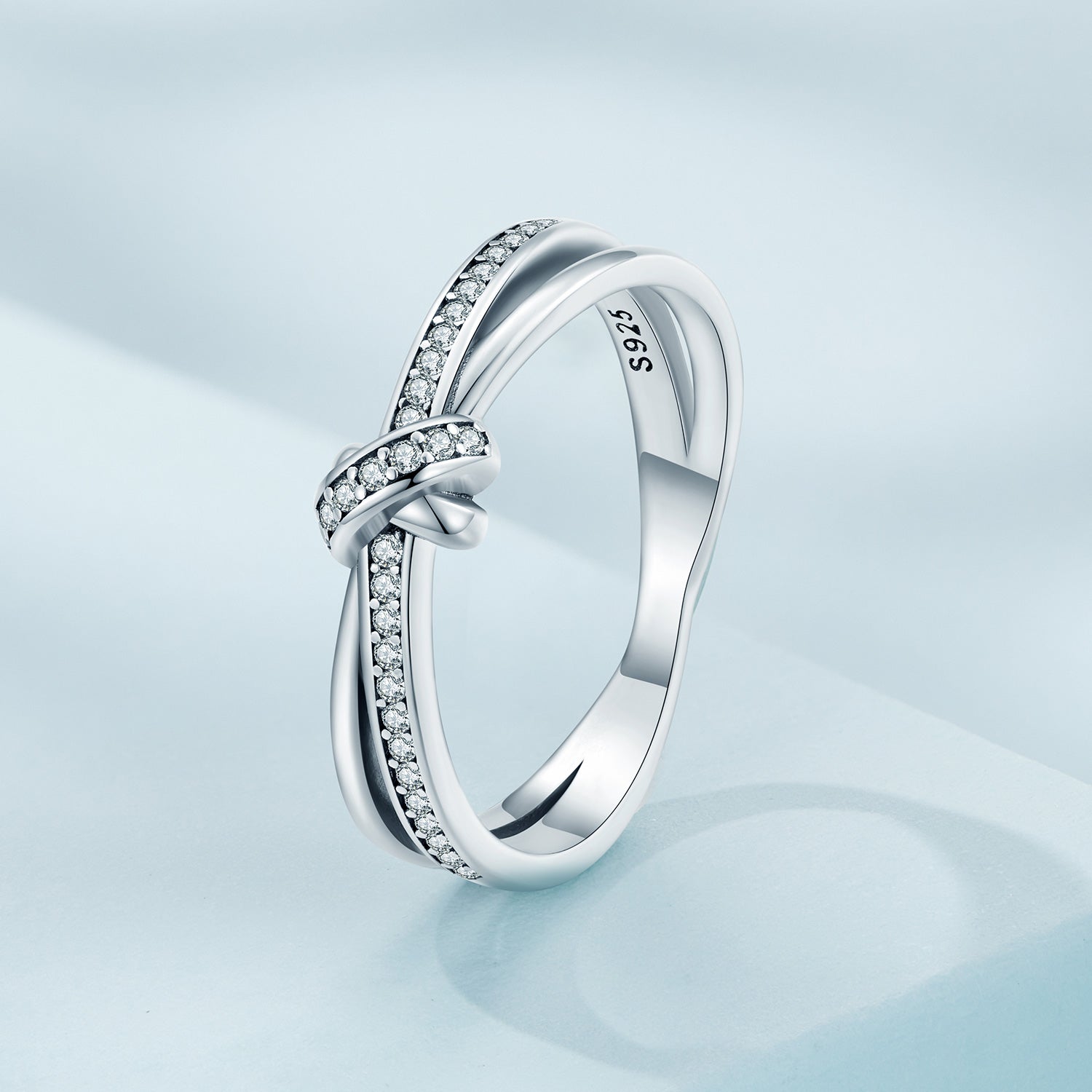 S925 Sterling Silver Oxidized Pavé Setting CZ Ring Size 6 for Women by Bids.com