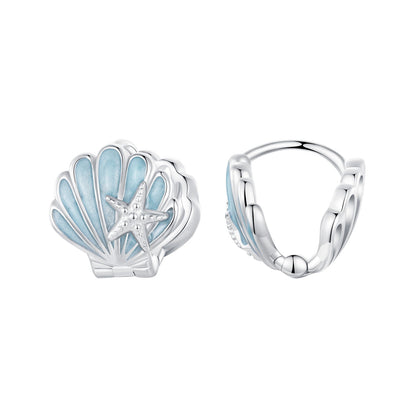 925 Sterling Silver White Gold Plated Enamel Earrings for Women 11x11mm  DestGlow