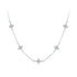 925 Sterling Silver Pave Setting CZ Necklace with White Gold Plating 400mm for Women  DestGlow
