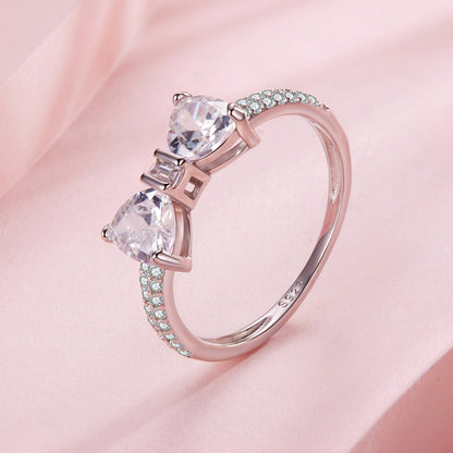 925 Sterling Silver White Gold Plated 1.2cm Pendant Ring Size 6 for Women  DestGlow