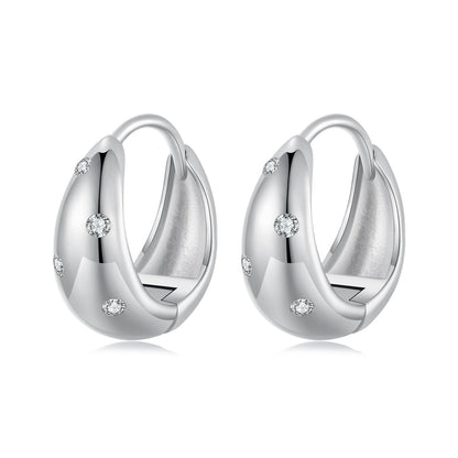 925 Sterling Silver Earrings with CZ in White Gold Plating - Stylish Design for Women  DestGlow