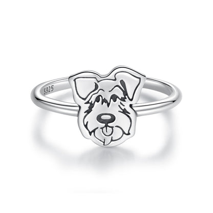 925 Sterling Silver Oxidized Silver Dog Ring for Women  DestGlow
