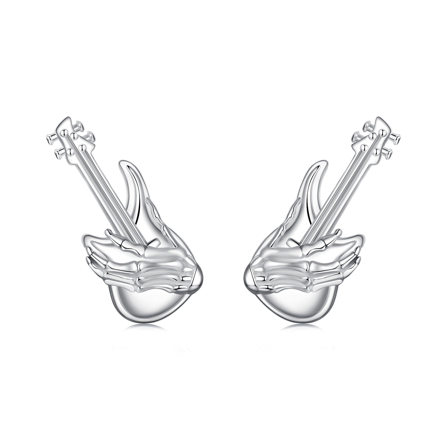 925 Sterling Silver Earrings for Women with White Gold Plating, Size 1.5x0.6cm  DestGlow
