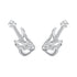 925 Sterling Silver Earrings for Women with White Gold Plating, Size 1.5x0.6cm  DestGlow