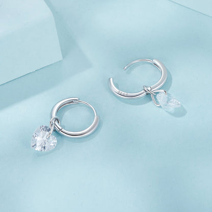 925 Sterling Silver Earrings with Pavé Setting CZ and White Gold Plating for Women  DestGlow