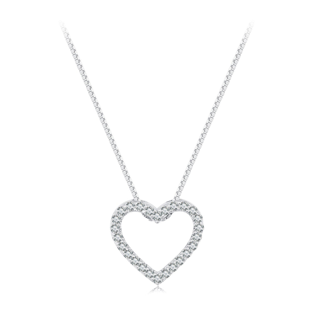 S925 Sterling Silver Necklace with Moissanite, 400mm + 50mm, Platinum Plated, Women  DestGlow