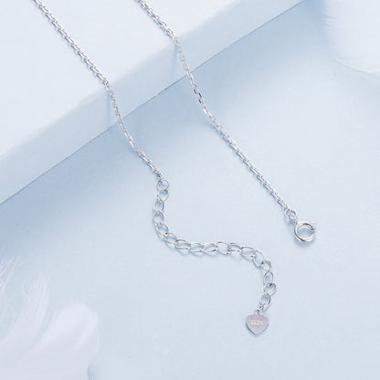 925 Sterling Silver Pave Setting CZ Necklace with White Gold Plating 400mm for Women  DestGlow