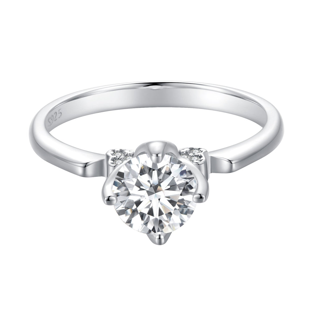 925 Sterling Silver 1.0 Carat Moissanite Ring in Size 8  DestGlow