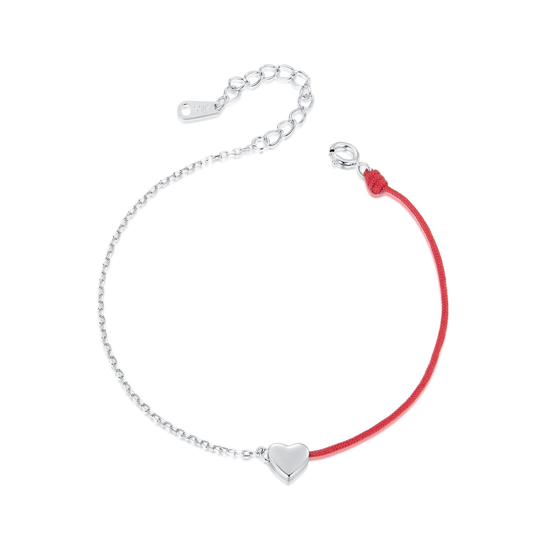 925 Sterling Silver &amp; Plated White Gold 160+30mm Bracelet  DestGlow