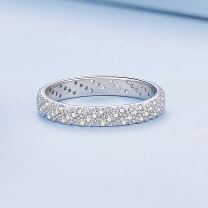 925 Sterling Silver Ring with Pavé Setting CZ for Women Size 6.0  DestGlow