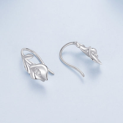925 Sterling Silver Earrings with White Gold Plating and CZ  DestGlow