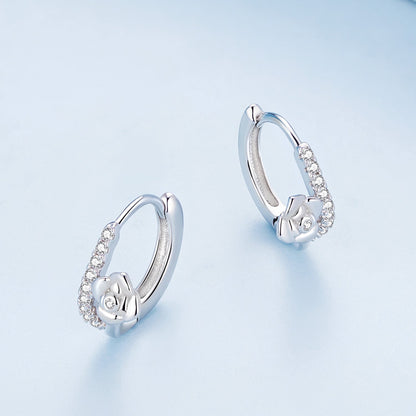925 Sterling Silver Platinum Plated Pavé CZ Earrings  DestGlow