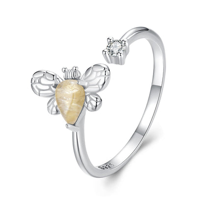 925 Sterling Silver White Gold Plated Jade Ring with CZ for Women  DestGlow