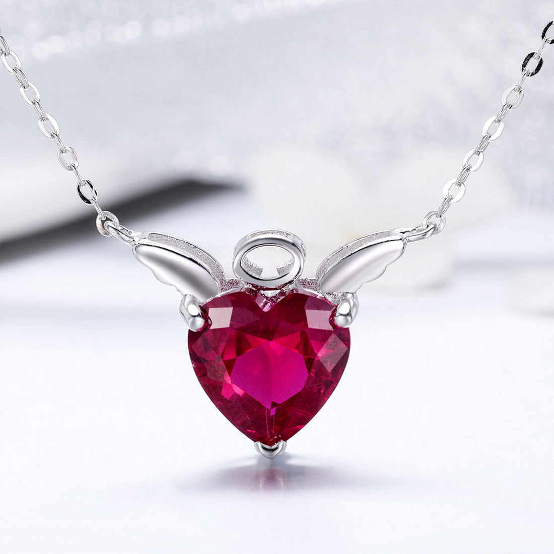 925 Sterling Silver Adjustable Necklace 37-45cm with 1.4*2cm Pendant for Women  DestGlow