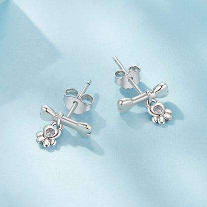 925 Sterling Silver Earrings with Pavé Setting CZ in Oxidized Silver  DestGlow