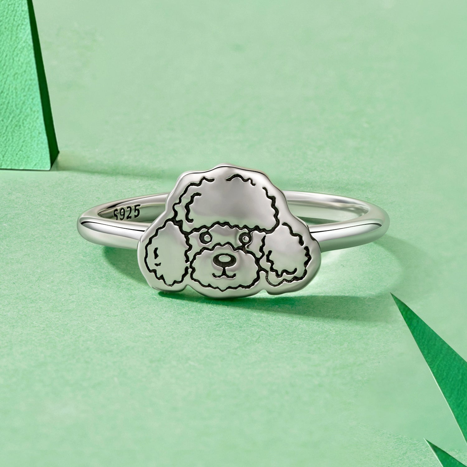 925 Sterling Silver Oxidized Silver Dog Ring for Women  DestGlow