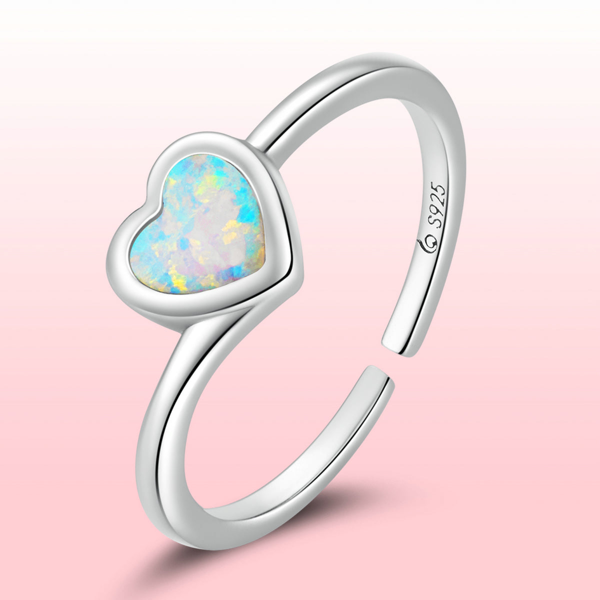925 Sterling Silver Translucent Opal Oxidized Silver Ring for Women  DestGlow