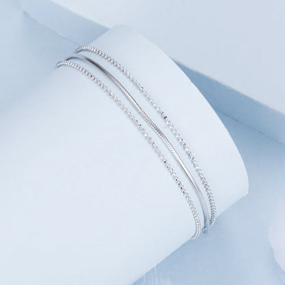 925 Sterling Silver &amp; White Gold Plated Bracelet  DestGlow
