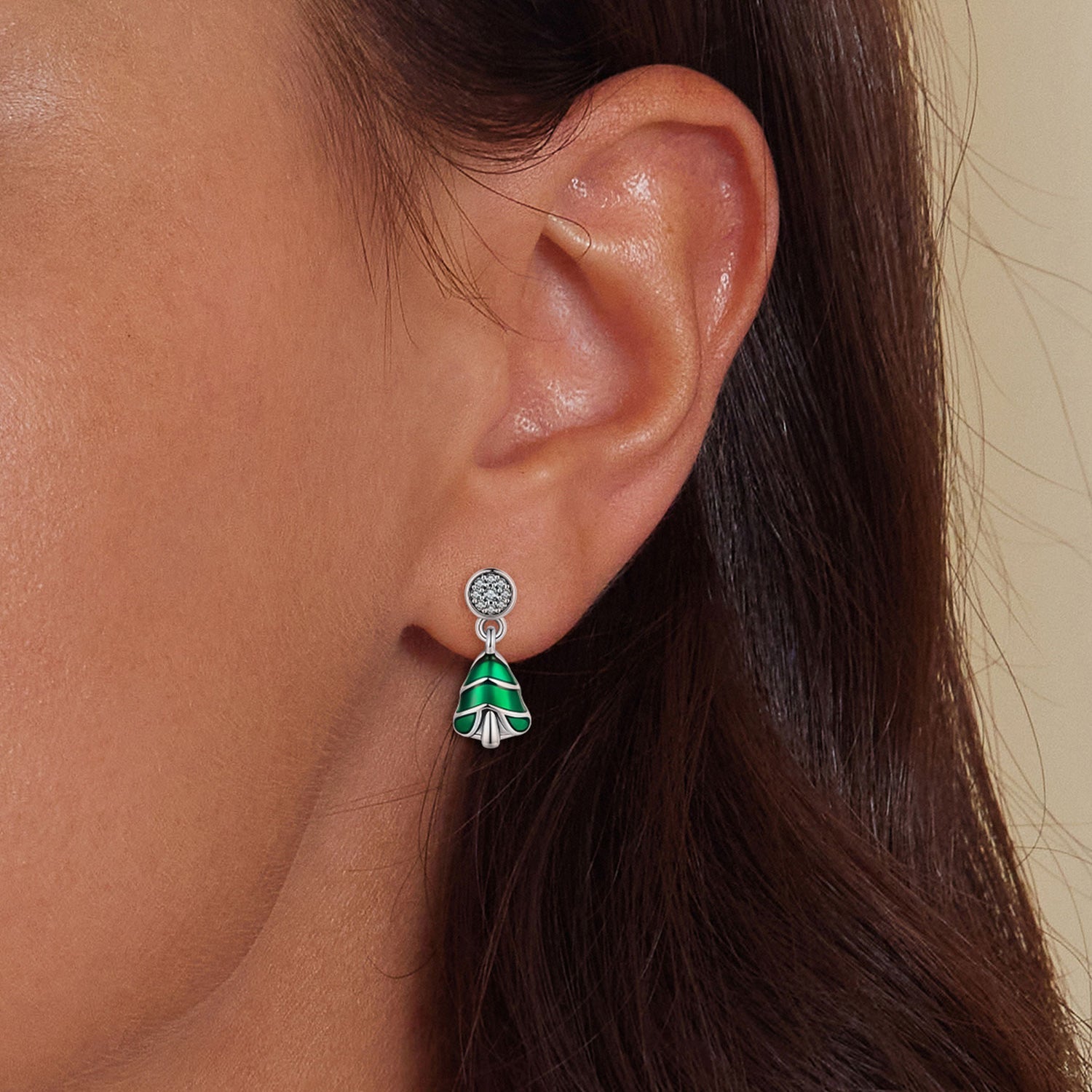 925 Sterling Silver Earrings with Enamel and Pavé Set CZ in Oxidized Silver  DestGlow