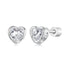 925 Sterling Silver Earrings with Plated White Gold & Pavé Setting CZ, 0.5cm for Women  DestGlow
