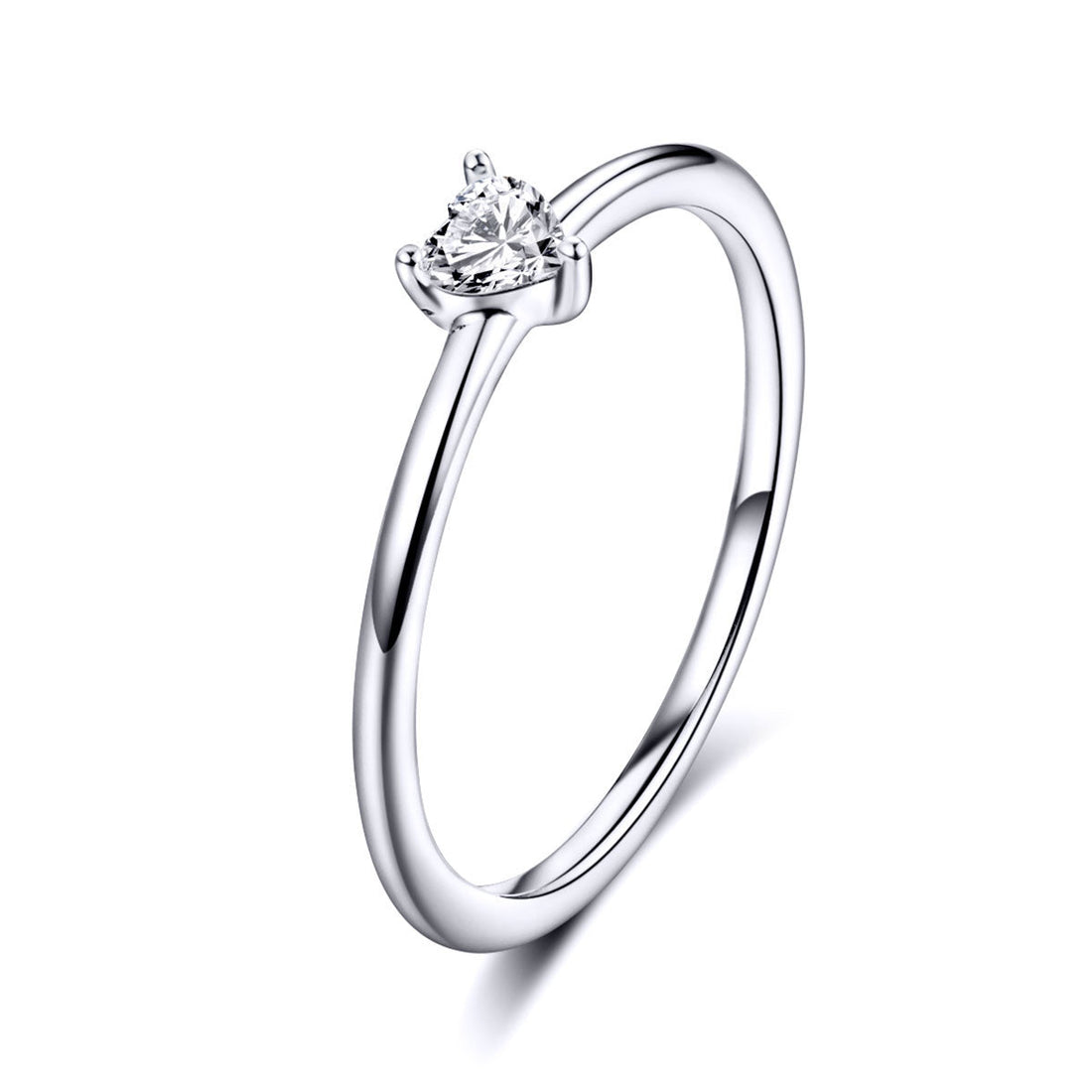 925 Sterling Silver Ring Size 6.0 with CZ and Platinum Plating for Women by Bids.com