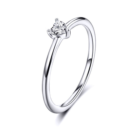 925 Sterling Silver Ring Size 6.0 with CZ and Platinum Plating for Women by Bids.com