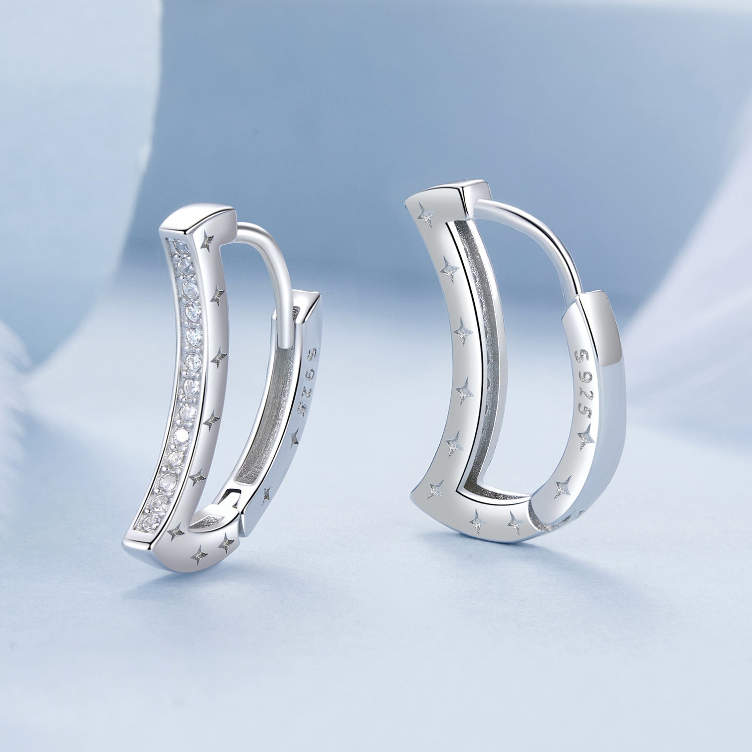 925 Sterling Silver Pave Setting CZ White Gold Plated Earrings for Women  DestGlow