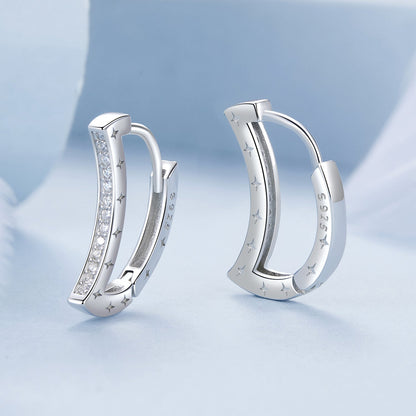 925 Sterling Silver Pave Setting CZ White Gold Plated Earrings for Women  DestGlow