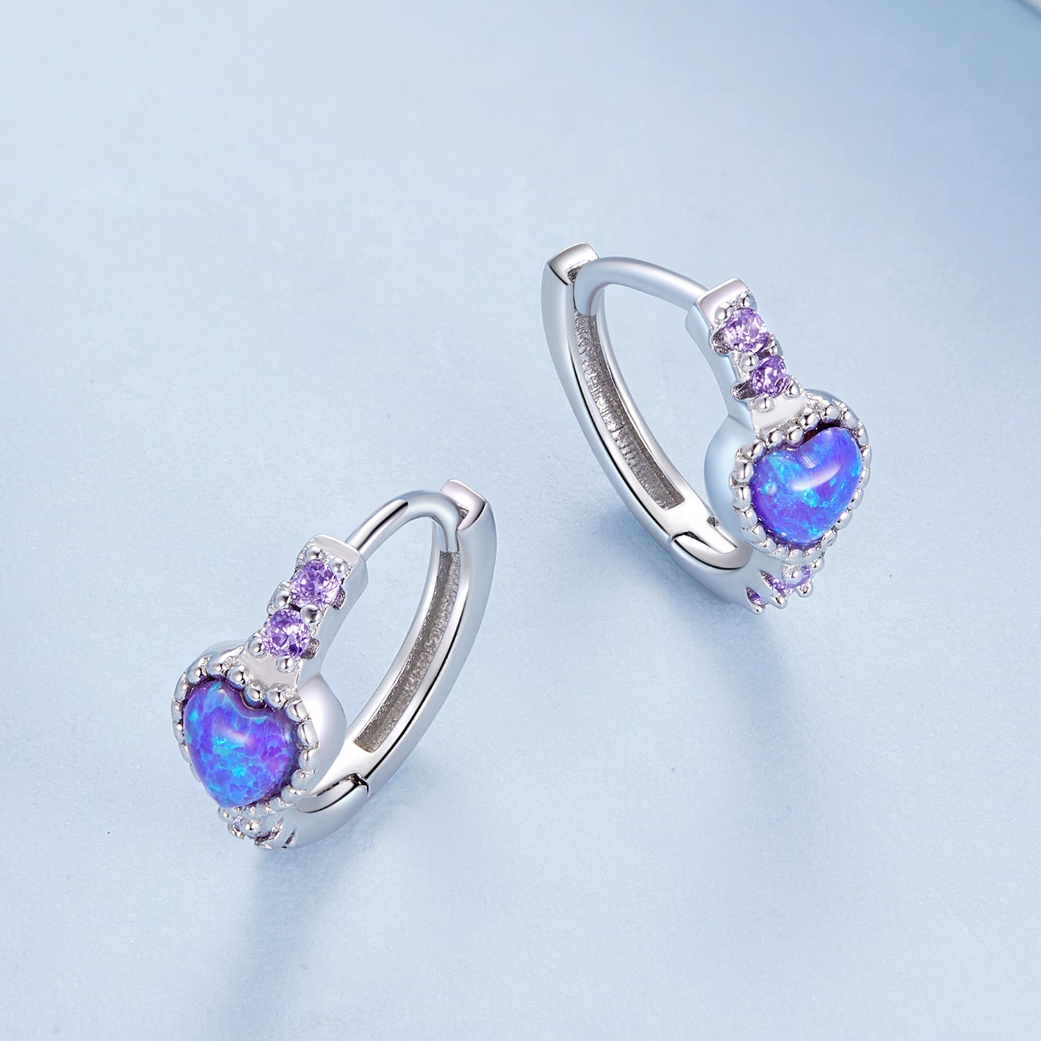 925 Sterling Silver Translucent Opal Earrings with CZ for Women  DestGlow