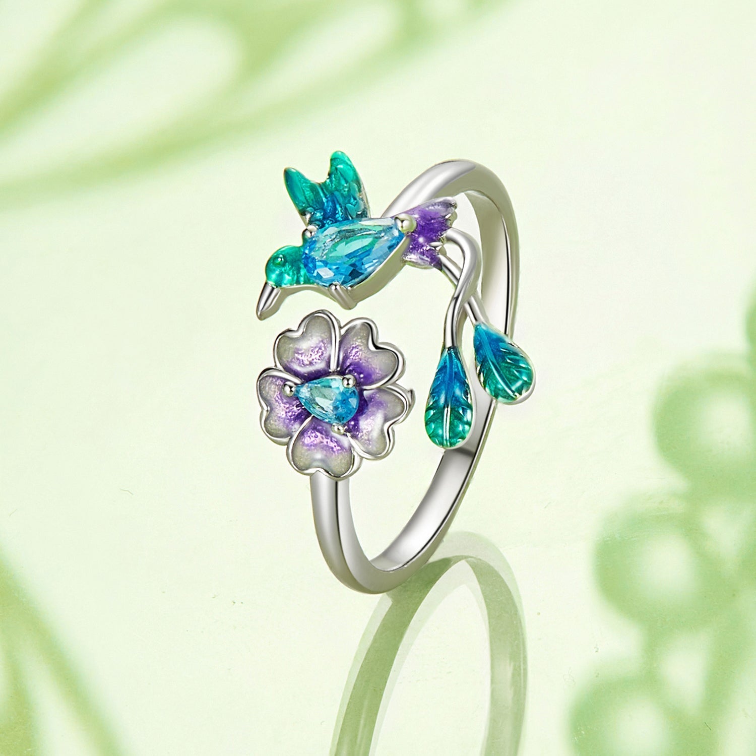 925 Sterling Silver Enamel 1.8mm Pavé Setting CZ Ring for Women  DestGlow