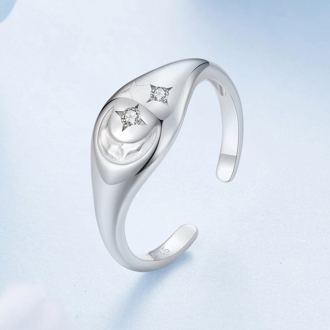 925 Sterling Silver Pavé White Gold Plated CZ Rings - Width 0.2-0.8cm  DestGlow