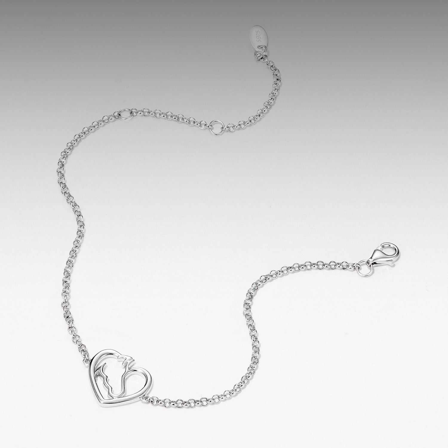 925 Sterling Silver Plated White Gold Bracelet 21cm for Women  DestGlow